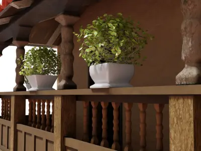 COLONIAL HOUSE 3D MODEL Low-poly 3D model