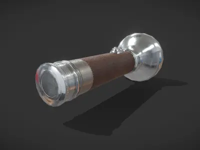Vintage Flashlight Low-poly 3D model purchase