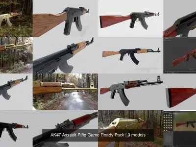 AK47 Assault Rifle Game Ready Pack