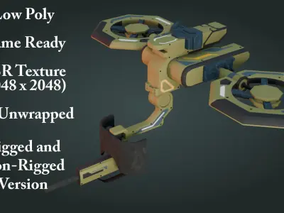Sci-Fi Drone - Low Poly - Game Ready - PBR Low-poly 3D model buy