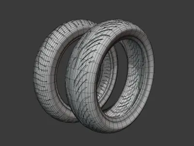 Miche Tire Motorcycle Low-poly 3D model