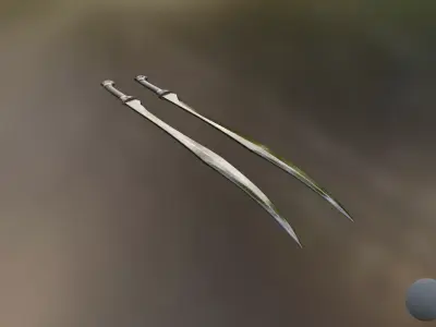 Game Ready Elven Swords Pack 4K PBR Textures High Poly and Baked Low-poly 3D model