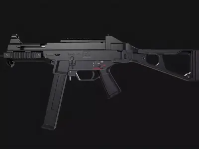 UMP45 Submachine Gun Low-poly 3D model