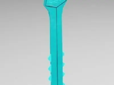 Ice-sword turquoise sword Free low-poly 3D model