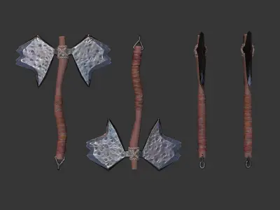 Axe Pack A Low-poly 3D model
