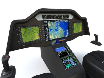 Aircraft Control Panel and Pilot Seats 2 3D model