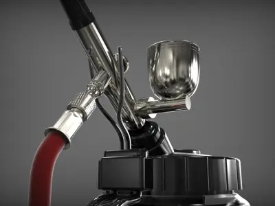 Airbrush spray bottle with hose 3D model