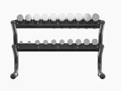 Technogym Chrome Dumbbells 3D model