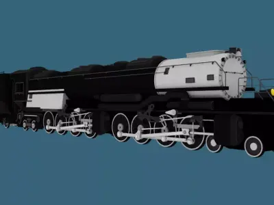 Steam Engine Locomotive Low-poly 3D model