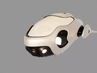 Futuristic Hover Car Sci Fi Flying Vehicle Low-poly 3D model