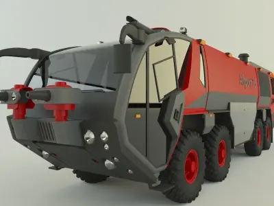 airport fire truck 3D model