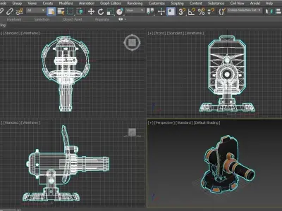 Artillery Battery  Low-poly 3D model
