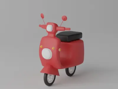 Cartoon Scooter Motorcycle 3D model