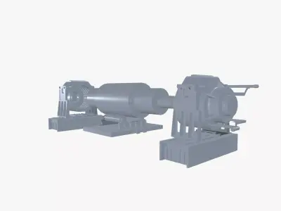Fixed skid machine Low-poly 3D model