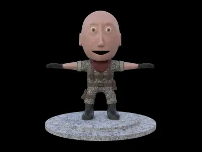 MIlitary Man Low-poly 3D model