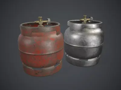 Portable LPG Gas Tank 1 PBR Game Ready Low-poly 3D model