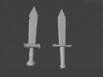Low Poly Sword Set Low-poly 3D model