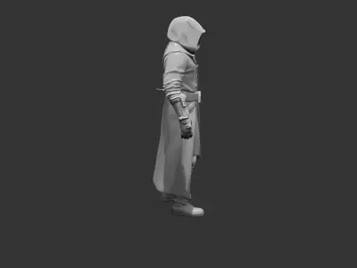 Cybernetic Sniper Assassin Low-poly 3D model