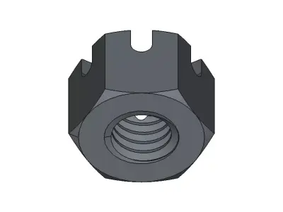 M10 Castle Nut 3D model