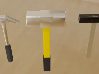 Hammer Set Low-poly 3D model