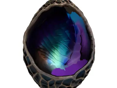 Mysterious Iridescent SciFi Egg 3D model