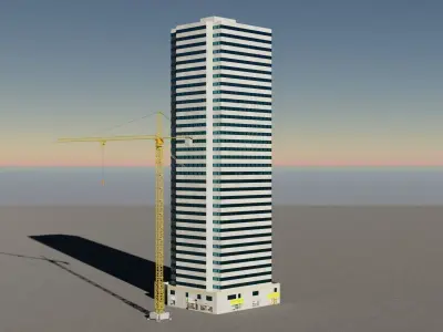 Skyscraper and crane 3D models 3D Model Pack