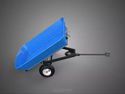 TIPPING TILT POLY DECK TOW DUMP TRAILER CARGO CART WAGON GARDEN 3D model