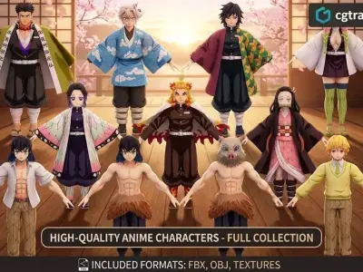 Ultimate AnimeDemon Slayer Character Pack 12 Hero 3D model