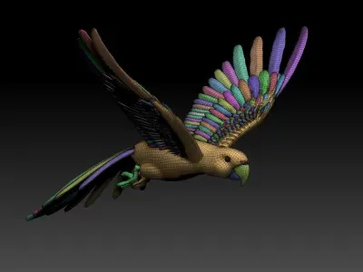 parrot flying in air 3D model