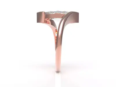 Fancy Solitaire Marquise Ring 3D print model