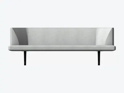 Seat - Bench - Worksmart - Backrest Bent - Double Low-poly 3D model