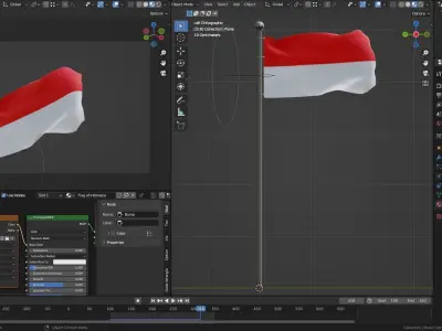 Animated Indonesia Flags 3D model