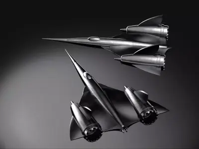 Starship voyager space moon night aircraft airplane 3D model