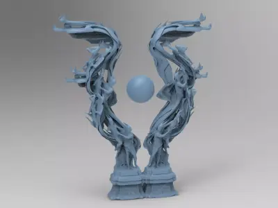 Dantes Inferno Fire waves Low-poly 3D model