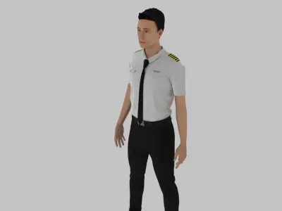 Airplane Pilot Low-poly 3D model