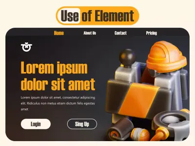 Construction Tools Icon Stylized 3D model