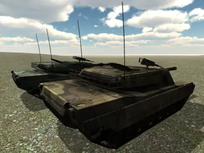 Tank Lowpoly two tanks in game Low-poly 3D model