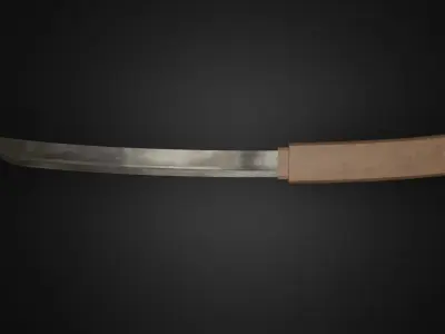 Tanto Nodotachi Japanese Short Katana Low-Poly Low-poly 3D model