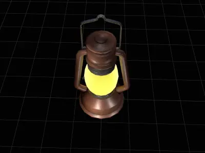 Old Lamp Low-poly 3D model