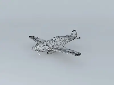 Battle plane P-40 Free 3D model