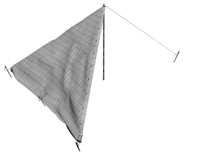 Wehrmacht tent - Einerzelt Low-poly 3D model