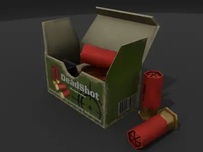 Shotgun Ammo Box Game Ready Low-poly 3D model