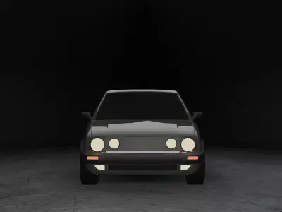 Stylized Volkswagen Golf 2 - Game Ready Low-poly 3D model