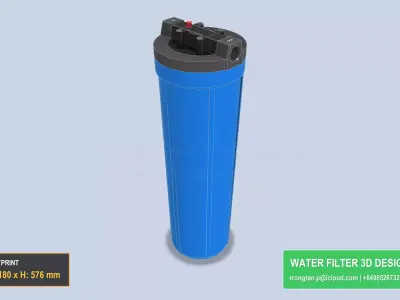 Big Blue Water Filter Housing 20 Inch High Flow Water Filter 3D model