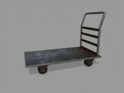 Trolley metal hand truck Low-poly 3D model