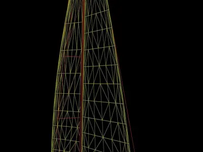 Yacht sailboat Low-poly 3D model