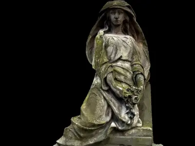 monument art woman sculpture front part photogrammetry Low-poly 3D model