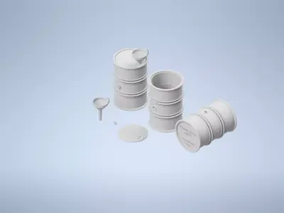 german fuel barrel set 1 35 3D print model