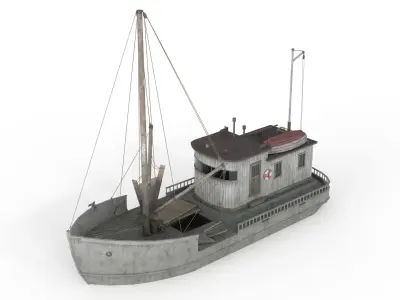 Building Trawler Low-poly 3D model