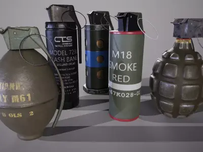 Grenade collection military 3D model